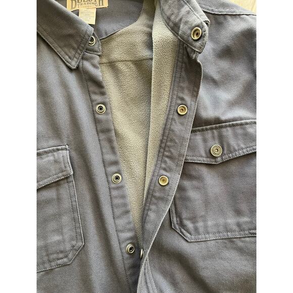 Duluth Trading Co Men Gray Fleece-Lined Barn Coat Jacket Snap Button Size Medium - Picture 10 of 10